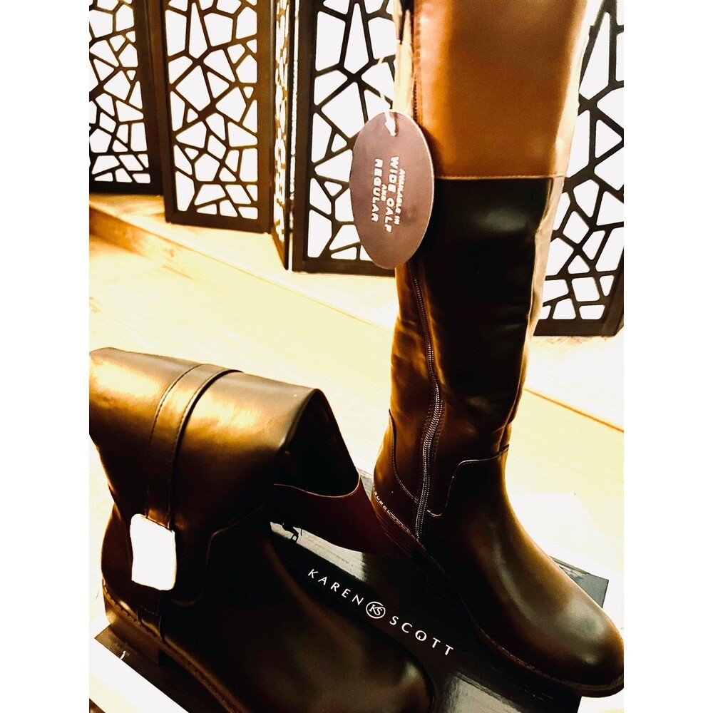 Karen Scott Eden boots, a stylish riding boot with buckle. Size 5 NIB